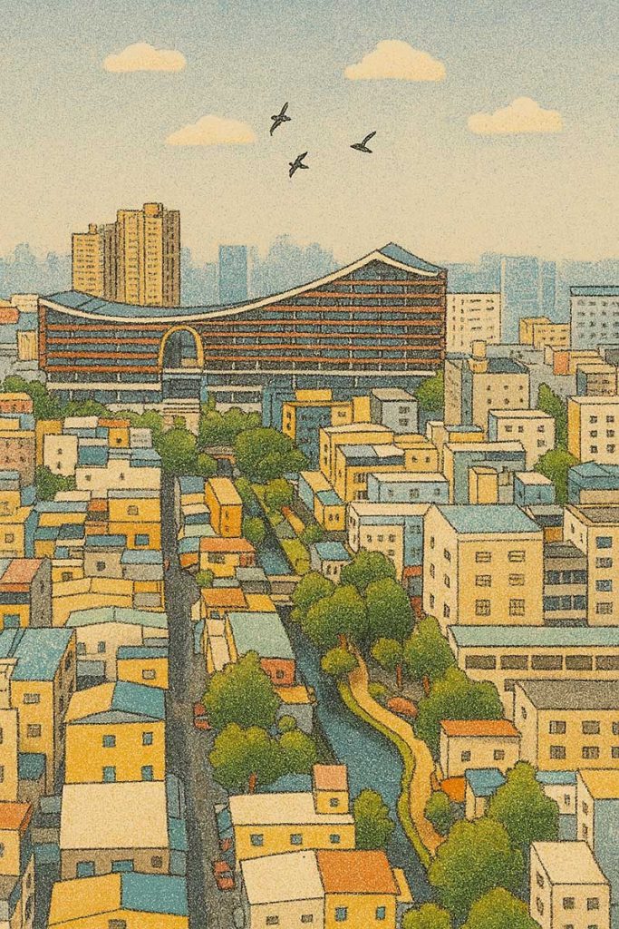 鳳山車站AI生成插畫