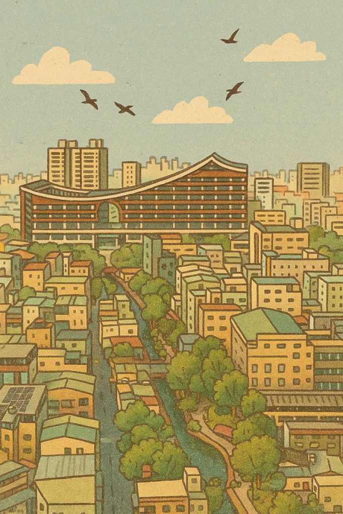 鳳山車站AI生成插畫